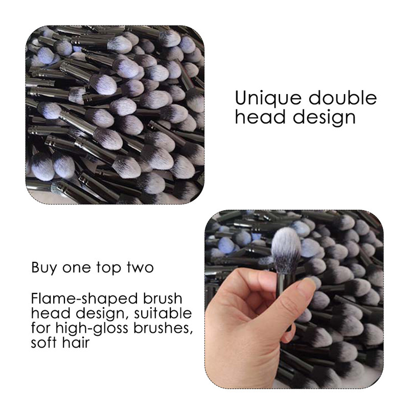 Pensule de machiaj cu două capete Perie de reparare Perie de contur pentru cremă lichidă Pudră Instrumente cosmetice de frumusețe pentru față