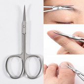 1 buc din oțel inoxidabil pentru gene sprâncene foarfece instrumente pentru machiaj tăietor cu vârf curbat manichiură pentru îndepărtarea pielii moarte unghii