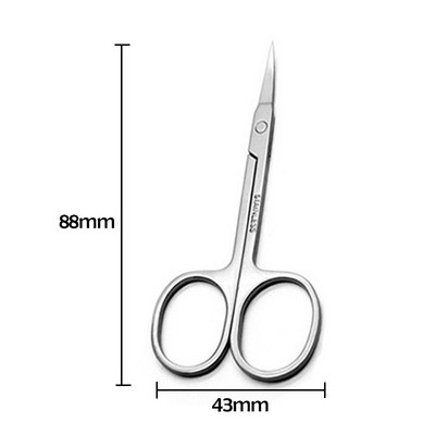 1 buc din oțel inoxidabil pentru gene sprâncene foarfece instrumente pentru machiaj tăietor cu vârf curbat manichiură pentru îndepărtarea pielii moarte unghii