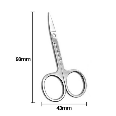 1 buc din oțel inoxidabil pentru gene sprâncene foarfece instrumente pentru machiaj tăietor cu vârf curbat manichiură pentru îndepărtarea pielii moarte unghii