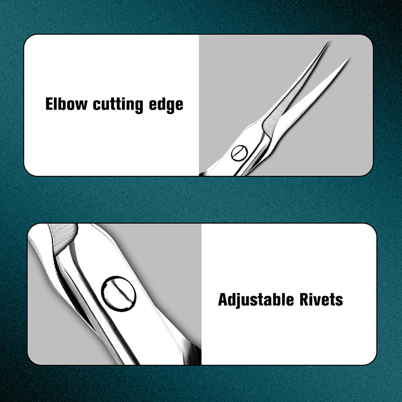 1 buc din oțel inoxidabil pentru gene sprâncene foarfece instrumente pentru machiaj tăietor cu vârf curbat manichiură pentru îndepărtarea pielii moarte unghii