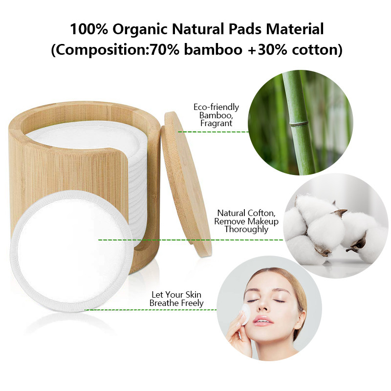 16/20 bucăți de tampoane demachiante reutilizabile, cremă hidratantă cu cărbune de bambus, tampoane de îngrijire facială pentru curățarea pielii