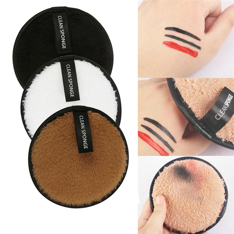 3 buc Fibre Tampă de demachiere Reutilizabilă Curățare Burete Pânză Prosop Cosmetic Puff