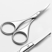 1 buc. Foarfece mici de frumusețe curbate și rotunjite pentru tuns părul nasului facial Pensetă pentru sprâncene Vibrissa Instrument de machiaj pentru îngrijirea genelor