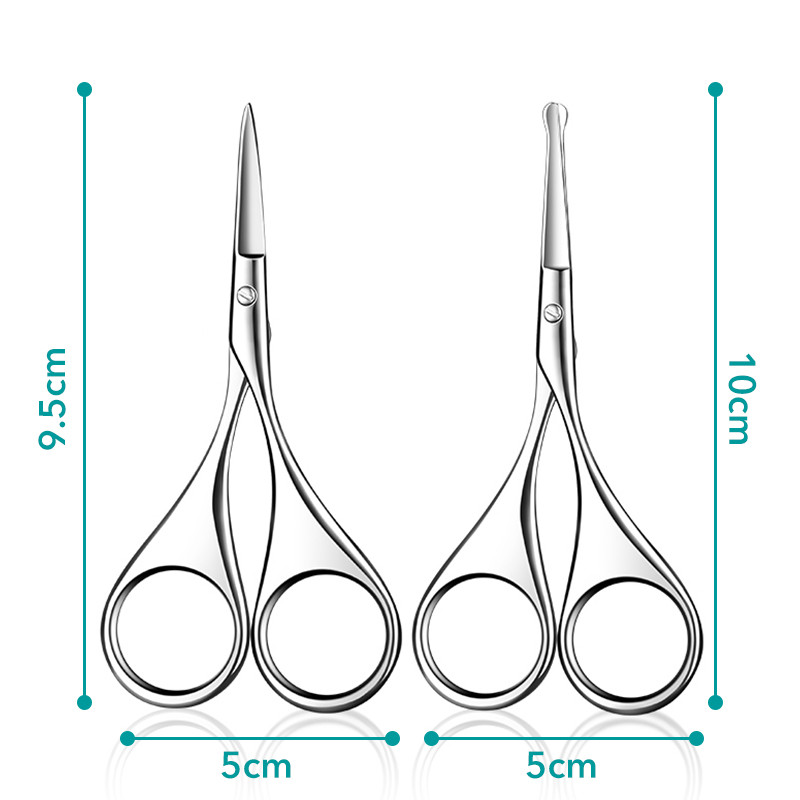1 buc. Foarfece mici de frumusețe curbate și rotunjite pentru tuns părul nasului facial Pensetă pentru sprâncene Vibrissa Instrument de machiaj pentru îngrijirea genelor