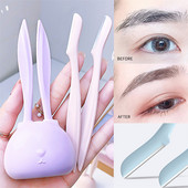 Cute Rabbit Shape Design antakių kirpimo priemonė 2vnt./komplektas veido plaukų šalinimo priemonė Antakių lūpų skustuvas Antakių kirpimo priemonės grožio makiažo įrankių rinkinys