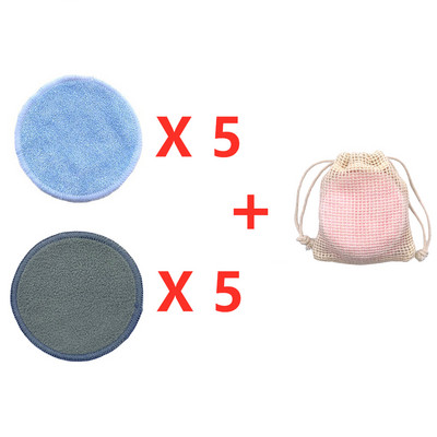 Tampoane demachiante din bambus eco reutilizabile, 10 buc/sac, rondele lavabile, pentru curățarea feței, bumbac, instrument de demachiere