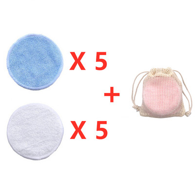 Tampoane demachiante din bambus eco reutilizabile, 10 buc/sac, rondele lavabile, pentru curățarea feței, bumbac, instrument de demachiere
