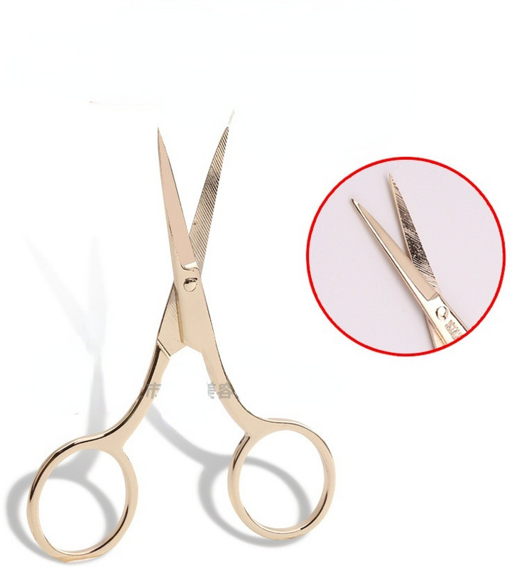 Foarfece de aur pentru femei pentru tăierea sprâncenelor Dispozitiv de îndepărtare a părului Instrumente de machiaj din oțel inoxidabil Instrument de frumusețe Foarfece pentru sprâncene New Fashion