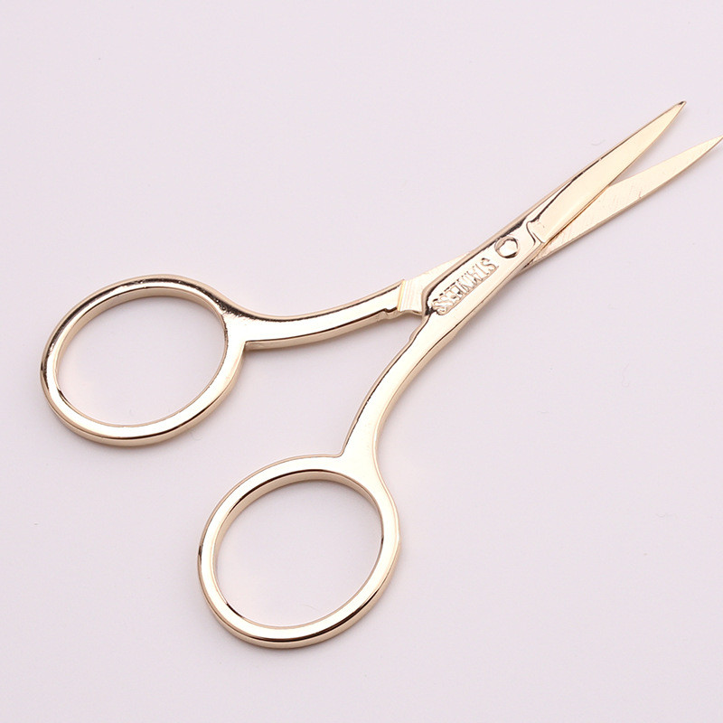 Foarfece de aur pentru femei pentru tăierea sprâncenelor Dispozitiv de îndepărtare a părului Instrumente de machiaj din oțel inoxidabil Instrument de frumusețe Foarfece pentru sprâncene New Fashion