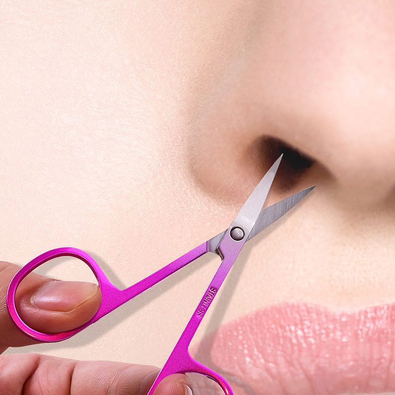 Foarfece pentru sprâncene Instrumente pentru unghii din oțel inoxidabil Foarfece pentru gene pentru sprâncene, nas, multifuncțională, machiaj, instrument de frumusețe