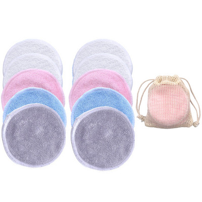 10 bucăți/set tampoane reutilizabile din fibră de bambus, lavabile, rotunde, pentru îndepărtarea machiajului, tampon de bumbac, pentru curățarea feței, instrument cosmetic pentru îngrijirea pielii