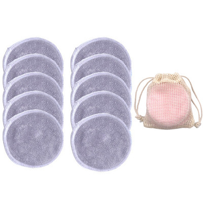 10 bucăți/set tampoane reutilizabile din fibră de bambus, lavabile, rotunde, pentru îndepărtarea machiajului, tampon de bumbac, pentru curățarea feței, instrument cosmetic pentru îngrijirea pielii