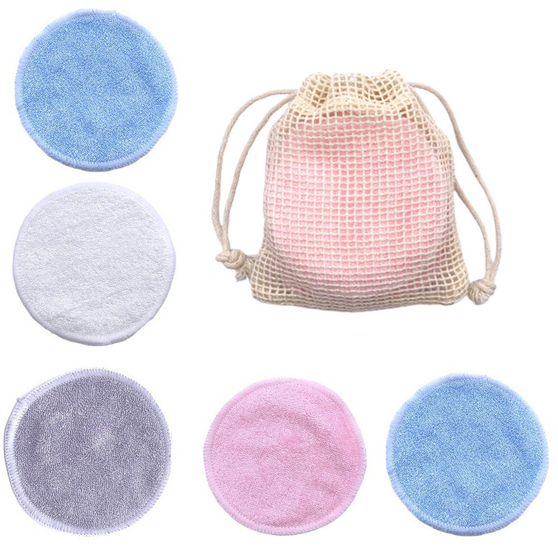 10 bucăți/set tampoane reutilizabile din fibră de bambus, lavabile, rotunde, pentru îndepărtarea machiajului, tampon de bumbac, pentru curățarea feței, instrument cosmetic pentru îngrijirea pielii