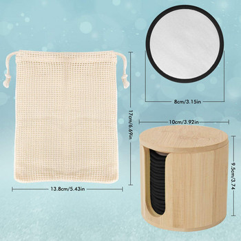 Нови тампони за премахване на грим за многократна употреба Мек дизайн против петна Естествени бамбукови памучни кърпички за лице за почистване, тонизиране и ексфолиране
