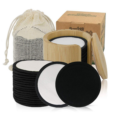 Naujos daugkartinio naudojimo makiažo valikliai, minkštos dėmių šalinimo priemonės, natūralios bambuko medvilnės veido servetėlės, skirtos veido valymui, tonizavimui ir šveitimui