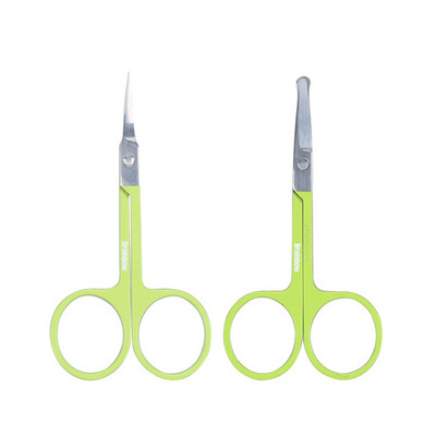 Brainbow 1vnt nerūdijančio plieno makiažo žirklinė antakių blakstienos nosies plaukų kirpimo žirklaitė aštri lenkta apvali maža antakių žirklė