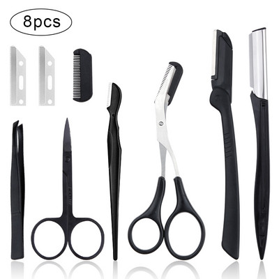 4/6/8/11 buc. Dispozitive de tăiat sprâncene femeie ochi sprancene foarfece pieptene pentru sprâncene aparat de ras pentru îndepărtarea părului pensete perie pentru gene