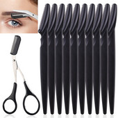 Set trimera za obrve od 11 komada Žensko sredstvo za uklanjanje dlačica s lica Škare za obrve Češalj Sigurna oštrica Strugač Brijač Profesionalni kozmetički alat za šminkanje