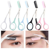 1 бр. Ножица за подстригване на вежди с гребен Ножица за коса за вежди от неръждаема стомана Резачка за подстригване на мигли също