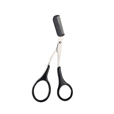 1 бр. Ножица за подстригване на вежди с гребен Ножица за коса за вежди от неръждаема стомана Резачка за подстригване на мигли също