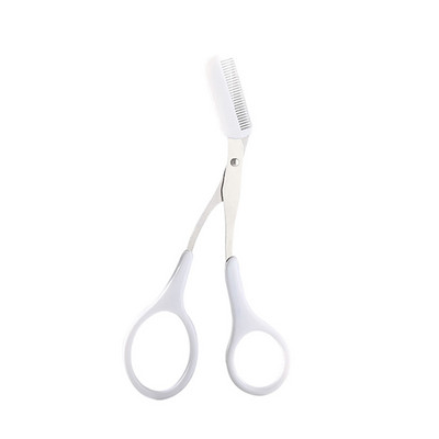 1 бр. Ножица за подстригване на вежди с гребен Ножица за коса за вежди от неръждаема стомана Резачка за подстригване на мигли също