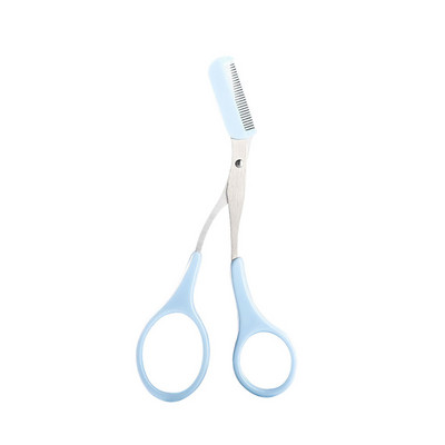 1 бр. Ножица за подстригване на вежди с гребен Ножица за коса за вежди от неръждаема стомана Резачка за подстригване на мигли също