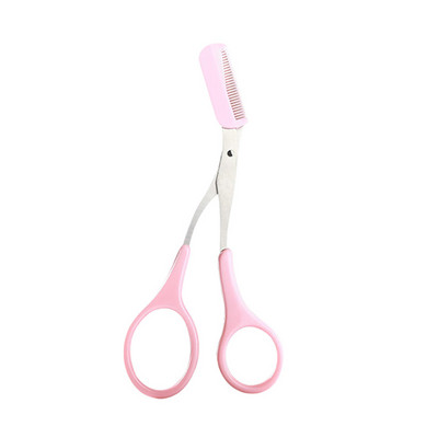 1 бр. Ножица за подстригване на вежди с гребен Ножица за коса за вежди от неръждаема стомана Резачка за подстригване на мигли също