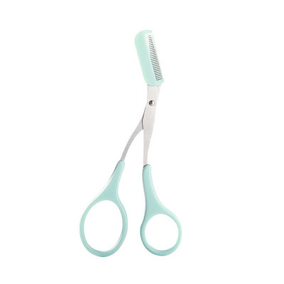 1 бр. Ножица за подстригване на вежди с гребен Ножица за коса за вежди от неръждаема стомана Резачка за подстригване на мигли също