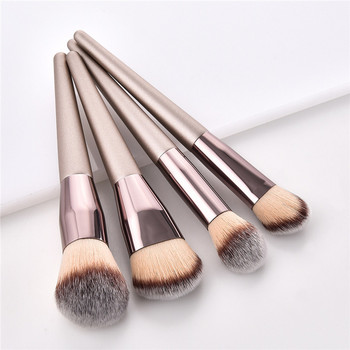 4/10 τμχ Σετ πινέλα μακιγιάζ σαμπάνιας για καλλυντικό ρουζ Σκιά ματιών Kabuki Blending Make Up Brush Beauty Tool