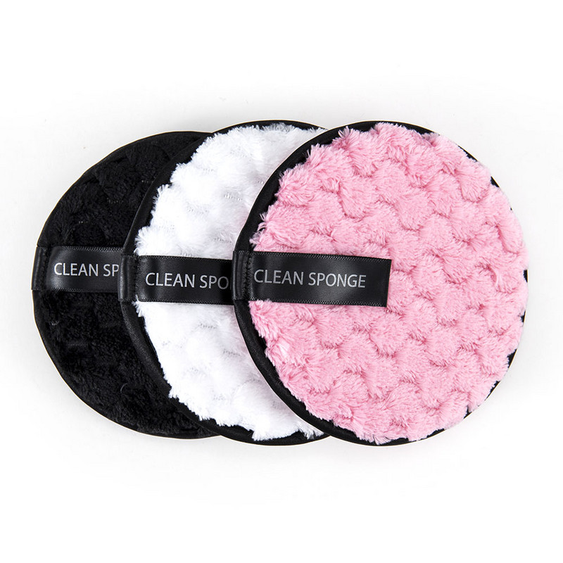 1 buc. Tampoane reutilizabile din bumbac, cârpă din microfibră, pentru îndepărtarea machiajului facial, burete puf, tampoane de ștergere cu două straturi, lavabile, instrument de curățare pentru prosop