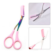 Nerūdijančio plieno antakių kirpimo mašinėlės spalvos titano žirklės su šukomis išimamos veido plaukų šalinimo skutimosi kirpimo priemonės makiažo priedai