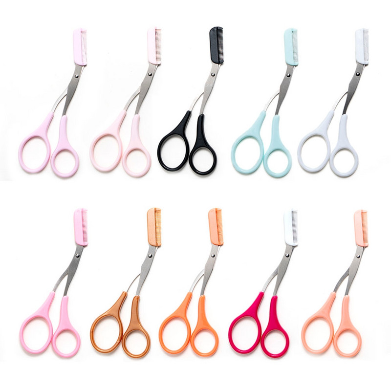 Nerūdijančio plieno antakių kirpimo mašinėlės spalvos titano žirklės su šukomis išimamos veido plaukų šalinimo skutimosi kirpimo priemonės makiažo priedai