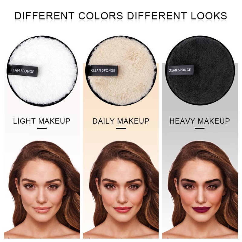 Demachiant tampon reutilizabil din bumbac puf din microfibră pentru îngrijirea feței prosop șervețele din bumbac lavabil pentru curățarea feței strat dublu