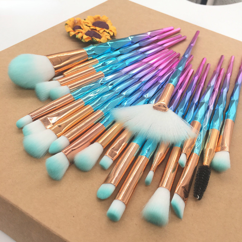 10/20 бр. Комплект диамантени четки за грим Пудра Основа Смесване на руж Сенки за очи Козметика за устни Красота Комплект инструменти за четка за грим