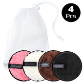 3/4 buc. Tampoane reutilizabile de demachiaj din bumbac Discuri în sus Îndepărtați depozitare șervețele lavabile pentru machiaj din microfibră pentru curățarea feței.