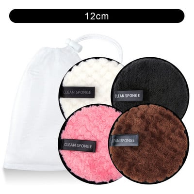 3/4 buc. Tampoane reutilizabile de demachiaj din bumbac Discuri în sus Îndepărtați depozitare șervețele lavabile pentru machiaj din microfibră pentru curățarea feței.