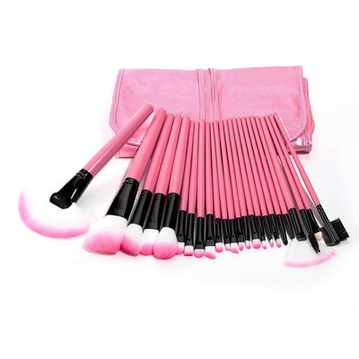 Pungă cadou de 24 buc Seturi de pensule de machiaj Cosmetice profesionale Pudră Fard de ochi Kit Fard de obraz Kabuki Pinceaux Instrumente de machiaj Maquiagem