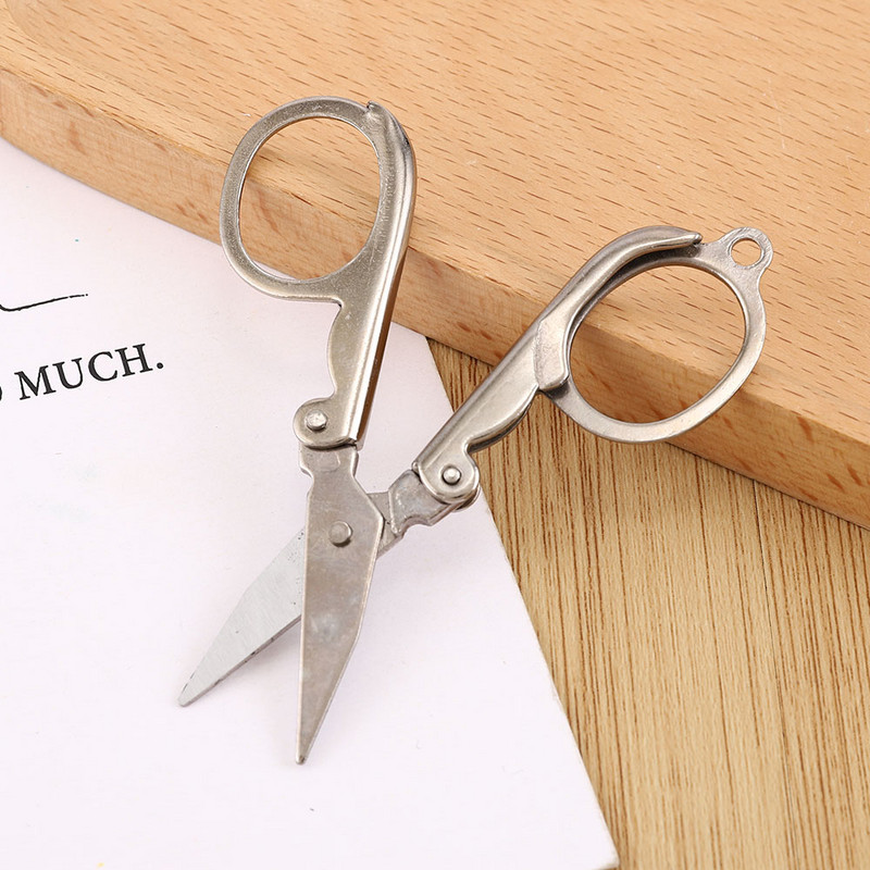 Foarfece pliabile de buzunar din oțel inoxidabil, mini creative portabile, pentru tăierea feței pentru sprâncene, instrument de frumusețe pentru machiaj, manichiură