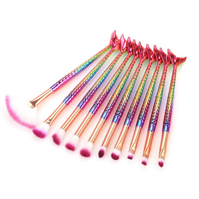 Kelių dydžių makiažo šepetėlis, 10/11 vnt.