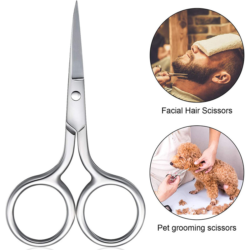 Foarfecă de păr pentru nas Tocător de siguranță Pensetă de tăiere din oțel inoxidabil pentru îndepărtarea părului fin Machiaj Instrumente de frumusețe 1 set