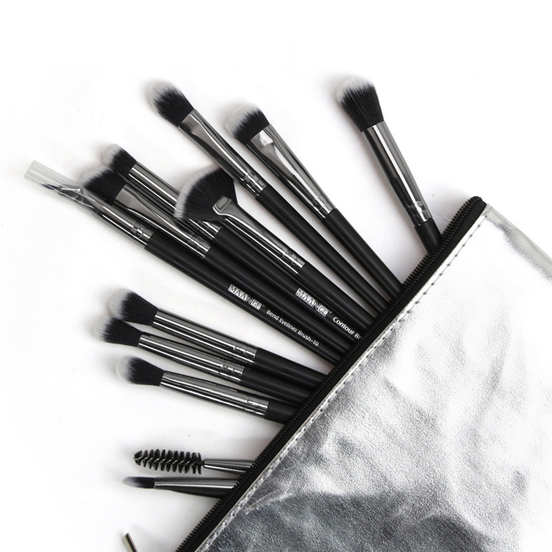 Set de pensule de machiaj profesionale MAANGE 12 buc/Set Fard de pleoape Blending Eyeliner Gene Perie pentru sprancene pentru machiaj #297567