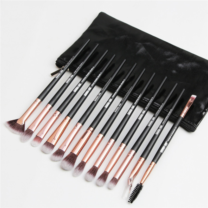 Set de pensule de machiaj profesionale MAANGE 12 buc/Set Fard de pleoape Blending Eyeliner Gene Perie pentru sprancene pentru machiaj #297567