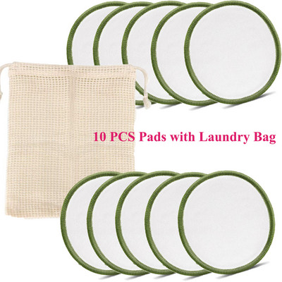 10 buc/sac Tampoane de demachiere reutilizabile din bambus Rotunde lavabile pentru curățarea feței Tampoane de demachiere din bumbac Tampoane de scule Accesorii