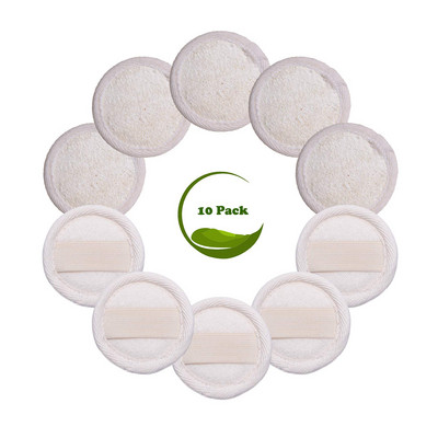 10 bucăți natural lufa burete lufa tampoane demachiante reutilizabile masaj pentru exfoliare corporală pentru față pentru curățarea feței scrubber de baie