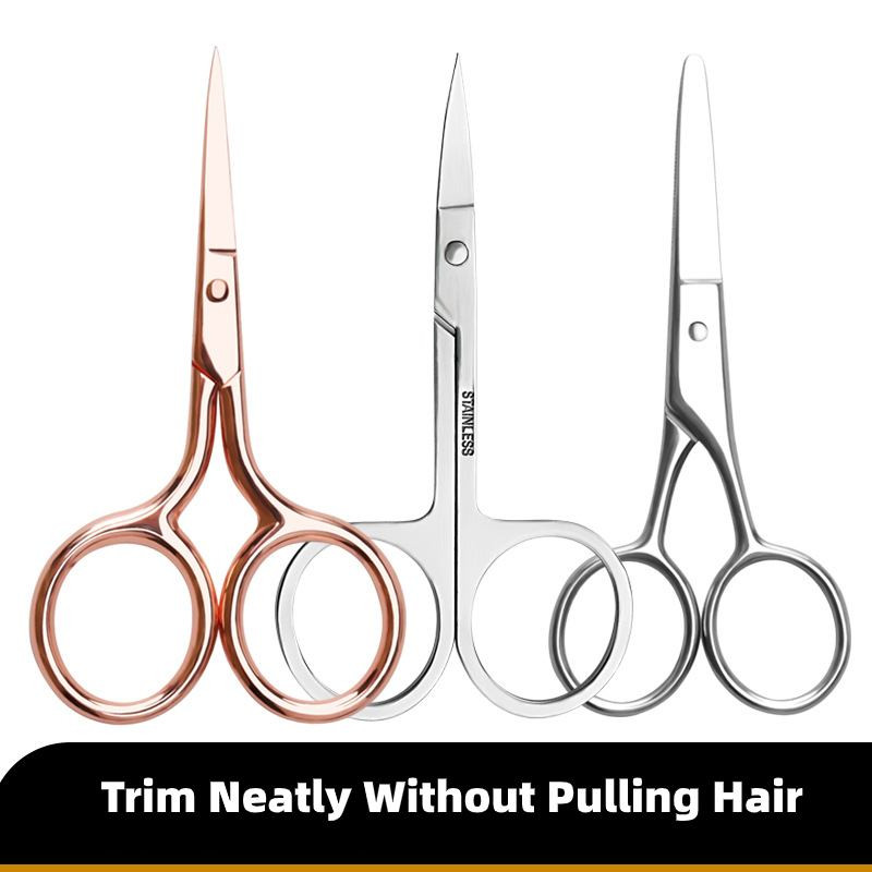 Veido makiažo žirklės smailos nerūdijančio plieno grožio žirklės kelių modelių apvalios nosies, antakių barzdos blakstienų kirpimo priemonės