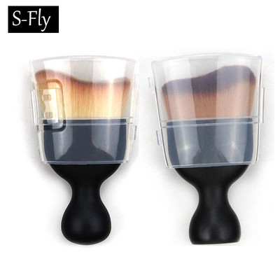 S Shape Cream Blush Sminkecset Contour Foundation Laza púderecset Többfunkciós Kabuki sminkecsetek Protect tetővel