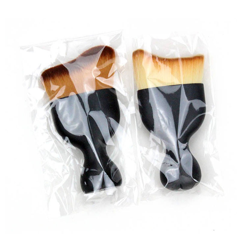 Pensule de machiaj pentru fard de obraz în formă de S Pensule de machiaj pentru fond de ten pentru pudră liberă Pensule de machiaj Kabuki multifuncționale cu capac de protecție