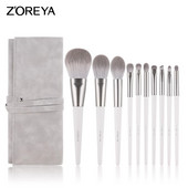 ZOREYA Argintiu 10-14 buc Set de pensule de machiaj Cosmetice Pensule pentru fard de ochi Amestecare Fard de obraz Pudra de buze Highlighter Pensule de machiaj Instrumente