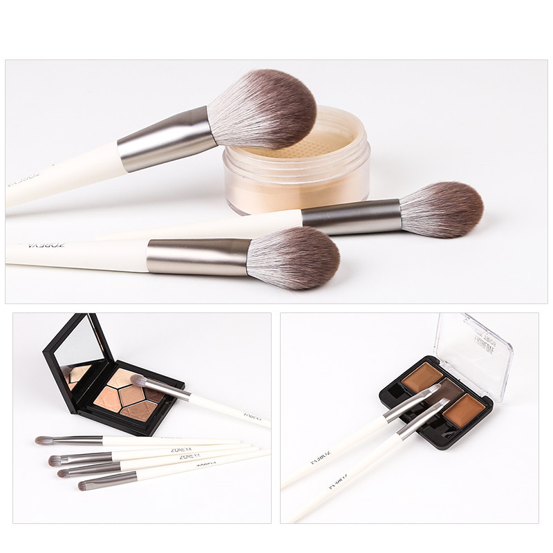 ZOREYA Argintiu 10-14 buc Set de pensule de machiaj Cosmetice Pensule pentru fard de ochi Amestecare Fard de obraz Pudra de buze Highlighter Pensule de machiaj Instrumente